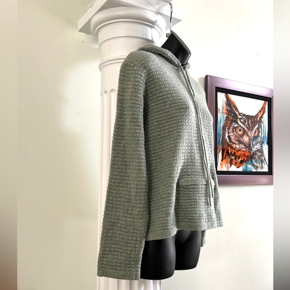 Newton Trading Company Lambswool Hoodie Sweater Shorter Length Zippered Pocket - Picture 4 of 7